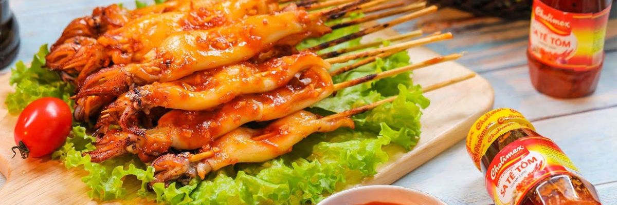 Mực trứng nướng sate